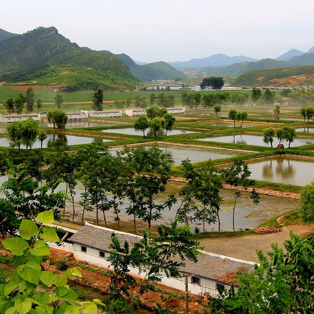 Кадър от рибната ферма Poman-ri, намираща се в Sohung County.